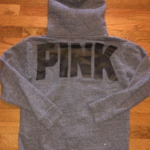 PINK camo logo hoodie